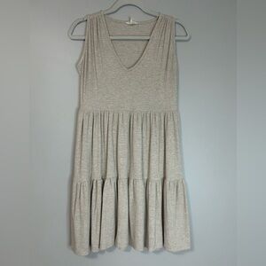 See You Monday Tan Smocked Tiered Sundress, Size M